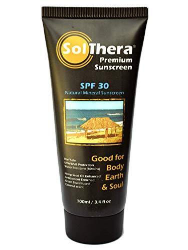 SolThera Premium Sunscreen (Natural Mineral Sunscreen, Kids, Reef Safe, Coral Safe, Waterproof, Non-Nano, Biodegradable Sunblock, Travel Size, Light Coconut Scent) - BeesActive Australia