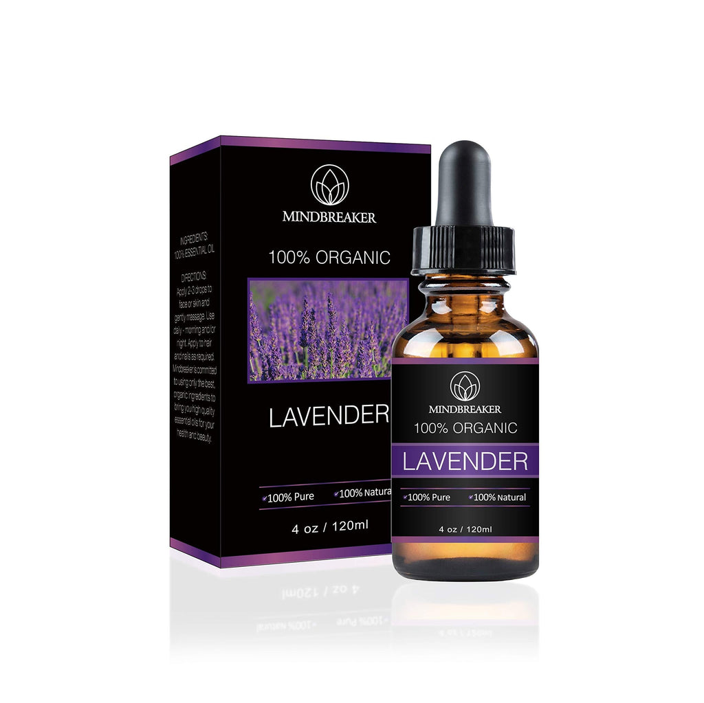 Lavender Essential Oil, Mindbreaker 100% Pure Organic Therapeutic Grade Essential Oil, Get Better Sleep, Aromatherapy, Anti-inflammatory, Relieves Headaches (4 oz) 4.06 Fl Oz (Pack of 1) - BeesActive Australia