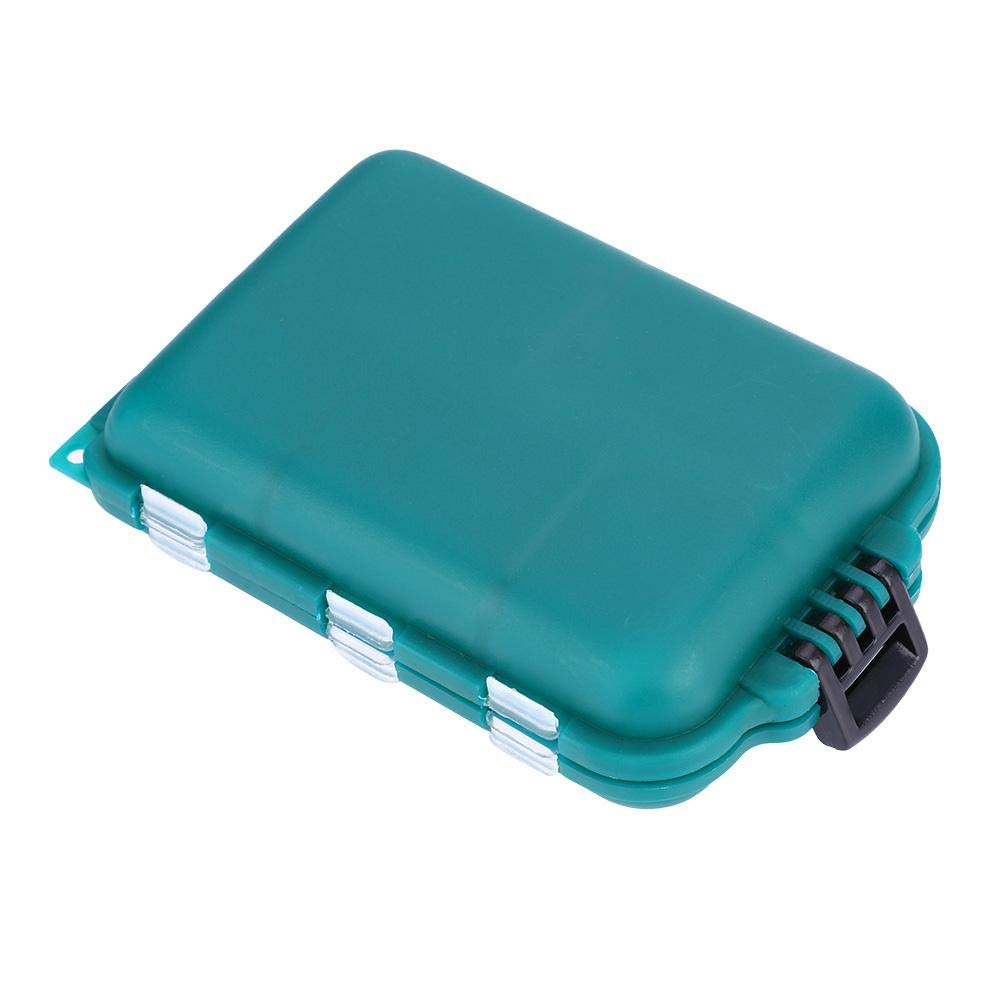 Fishing Lure Box Portable ABS + PP 10 Slots Double Layer Tackle Case Bait Holder Hooks Storage Green - BeesActive Australia