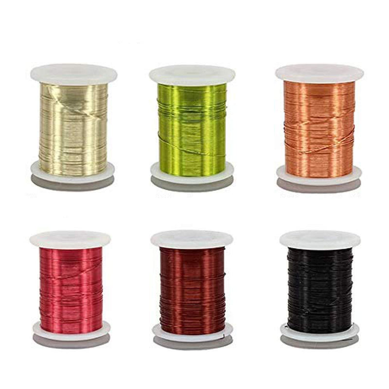 [AUSTRALIA] - Riverruns 6 Color/Set Non-tarnishing Ultra Copper Wire 0.1mm, 0.2mm Super Realistic Fly Tying Material Proudly from Europe Great Choices for Larve Nymph, Streamer 0.2mm wire pack 