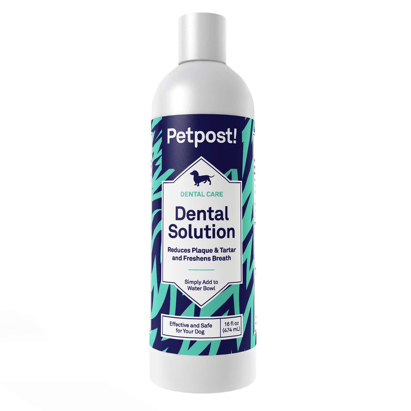 Petpost | Dental Solution for Dogs - Water Additive That Eliminates Bad Breath - Dirt, Gunk, and Tooth Buildup Gone - Natural Tooth Cleaning Solution 16 Fl Oz (Pack of 1) - BeesActive Australia