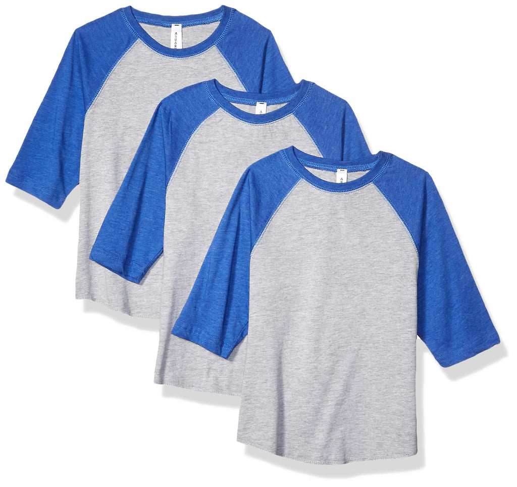 AquaGuard Girls' Big Vintage Baseball T-Shirt-3 Pack X-Large Vn Heather/Vn Royal - BeesActive Australia