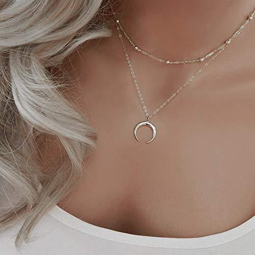 Jovono Boho MultiLayered Necklaces Crescent Pendant Necklace For Women and Girls - BeesActive Australia