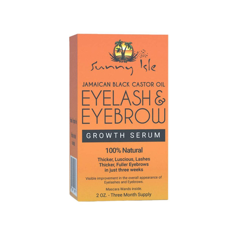 Sunny Isle Jamaican Black Castor Oil Eyelash & Eyebrow Growth Serum, Orange, 2 Ounce - BeesActive Australia