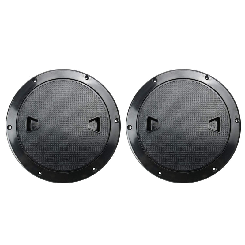 Amarine Made 2 Pack of Boat Round Non Slip Inspection Hatch,Detachable Cover and Pre-drilled Holes in Deck Plate Easily to Install 6" Black - BeesActive Australia