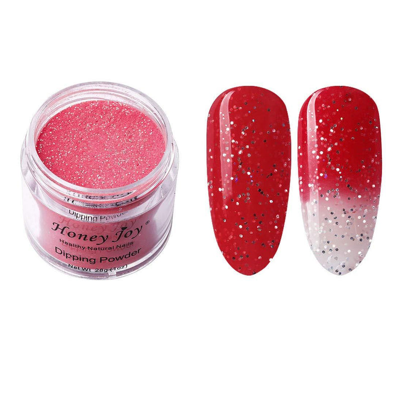 28g/Box Red and White Temperature Color Change Shine Glitter Dip Powder Nails Dipping Nails Long-lasting Nails No UV Light Needed, (W-No.2) W-No.2 - BeesActive Australia
