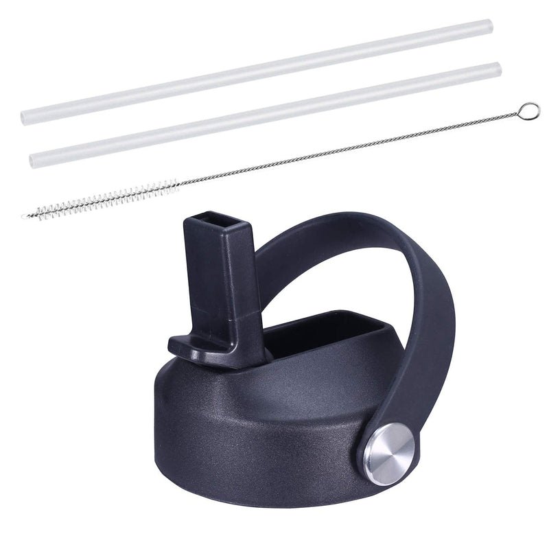 SENDESTAR Straw Lid for Hydro Flask Wide Mouth Sports Water Bottle with 2 Straws and 1 Brush Black - BeesActive Australia