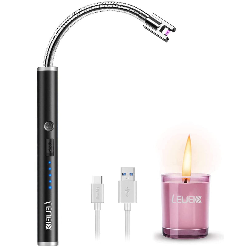 Candle Lighter, Upgraded USB Charging Arc Lighter with 360° Flexible Neck, Suitable Ignite Light Candles Gas Stoves Camping Cooking Barbecue Fireworks Flame Black - BeesActive Australia