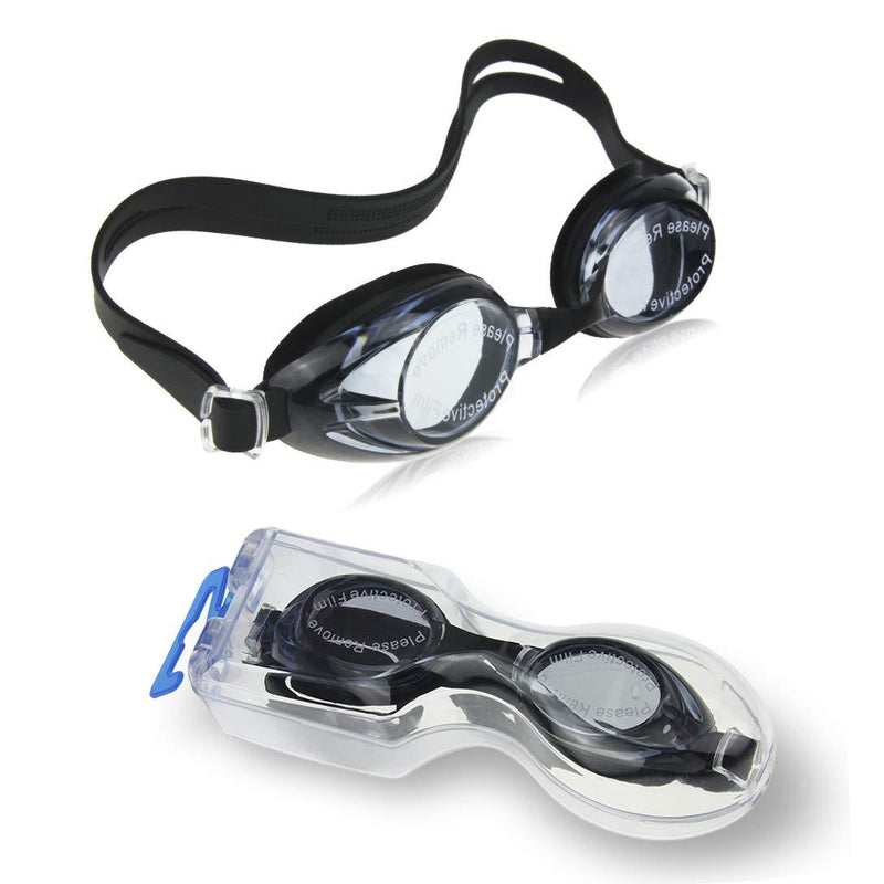 [AUSTRALIA] - Ylucky Women Swim Goggles Soft Polyester Frame Swimming Glasses No Leaking Shatterproof Anti-Fog Lenses Clear Vision UV Protection Lenses Pool Goggles black 