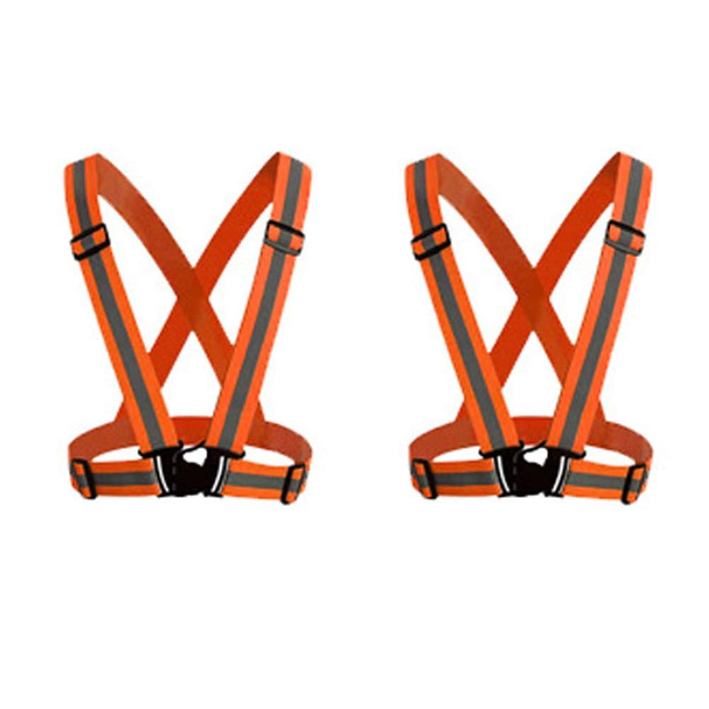 [AUSTRALIA] - HYCOPROT 2 Pack Safety Vest Reflective Gear with High Visibility Adjustable Straps for Running, Jogging, Cycling, Hiking, Walking, Multicolor Optional (Orange) Orange 