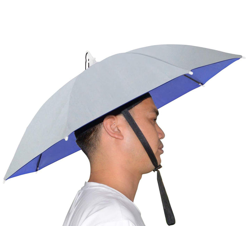 [AUSTRALIA] - NEW-Vi Umbrella Hat Adult and Kids Folding Cap for Beach Fishing Golf Party Headwear (Silver) Silver 