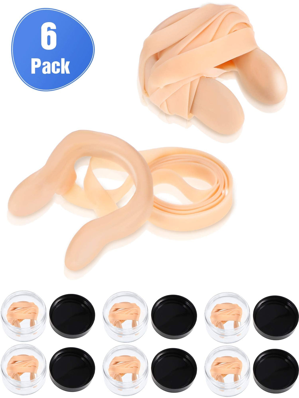 6 Pieces Swimming Nose Clips Silicone Waterproof Nose Clip Plugs with Elastic Band for Adults Kids - BeesActive Australia