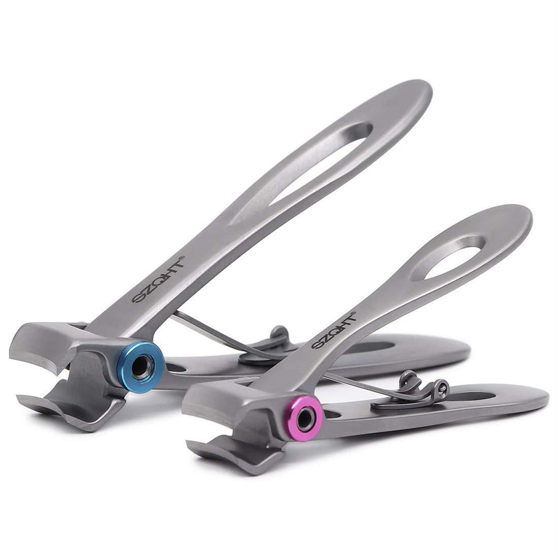 SZQHT Extra Wide Jaw Opening Nail Clippers for Thick Nails Cutter for Ingrown Toenail Clippers & Fingernails Manicure Set,Pedicure Kit,Men & Women(Silver) Silver - BeesActive Australia