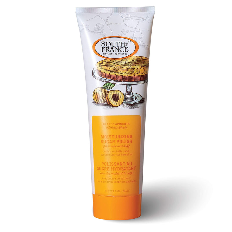 Glazed Apricots Hand & Body Sugar Polish by South of France Natural Body Care | Moisturizing Sugar Scrub for Women | Shea Butter + Sunflower Oil | 8 oz Tube Glazed Apricots 1 Tube - BeesActive Australia