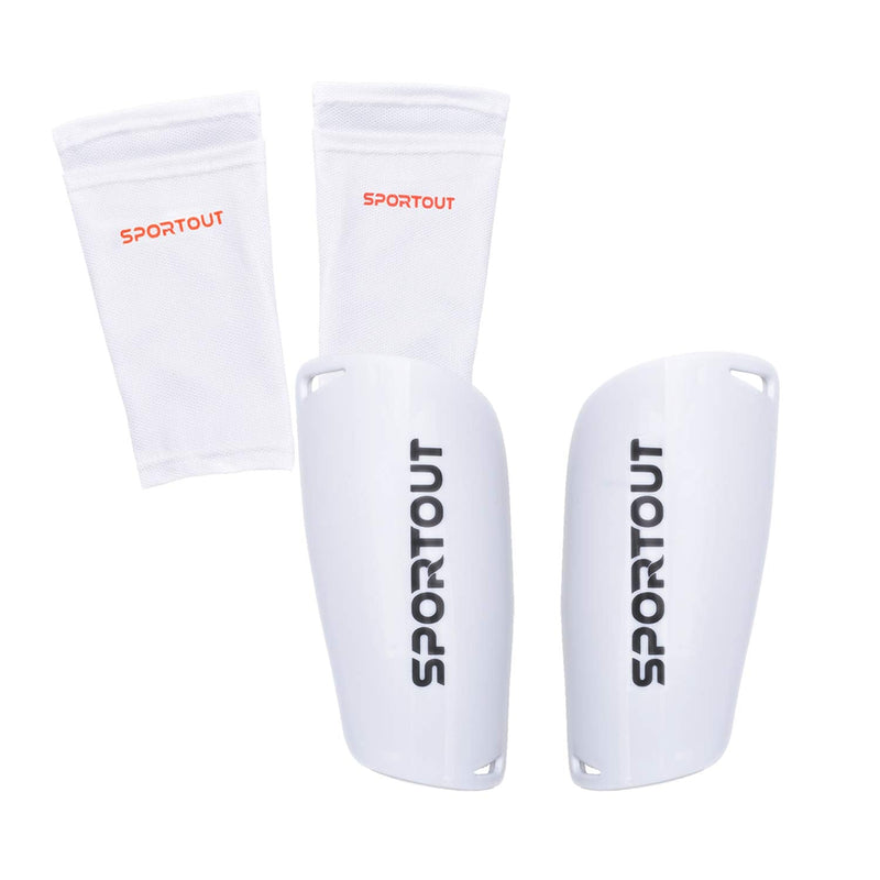 Sportout Adult Youth Kids Soccer Shin Guards,Comprehensive Protection for Your Leg, with Cushioned Ankle Protection to Prevent Injuries White Medium - BeesActive Australia