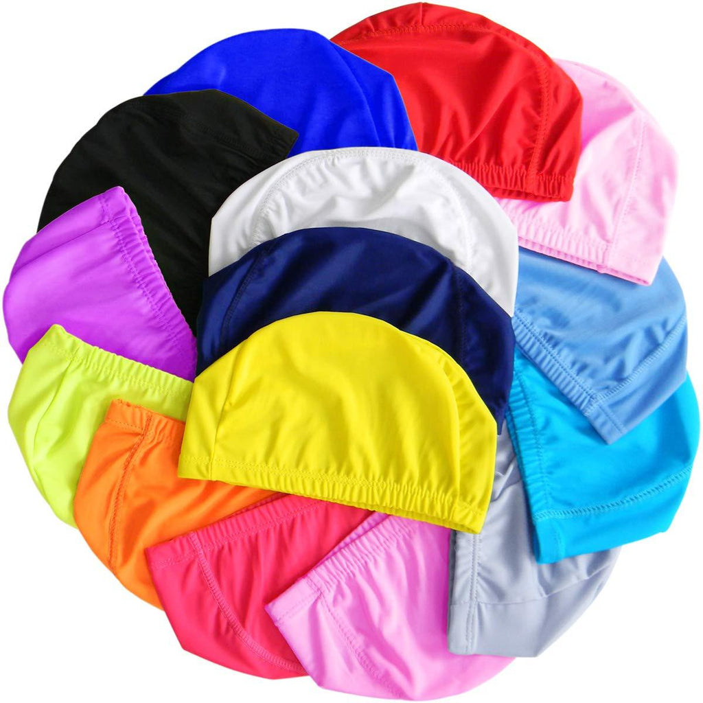 [AUSTRALIA] - Quality Yes 3Pack Pure Colorful Superior Polyester Cloth Fabric Bathing Cap Swimming Caps Swimming Hats for Water Sports Pure Color 