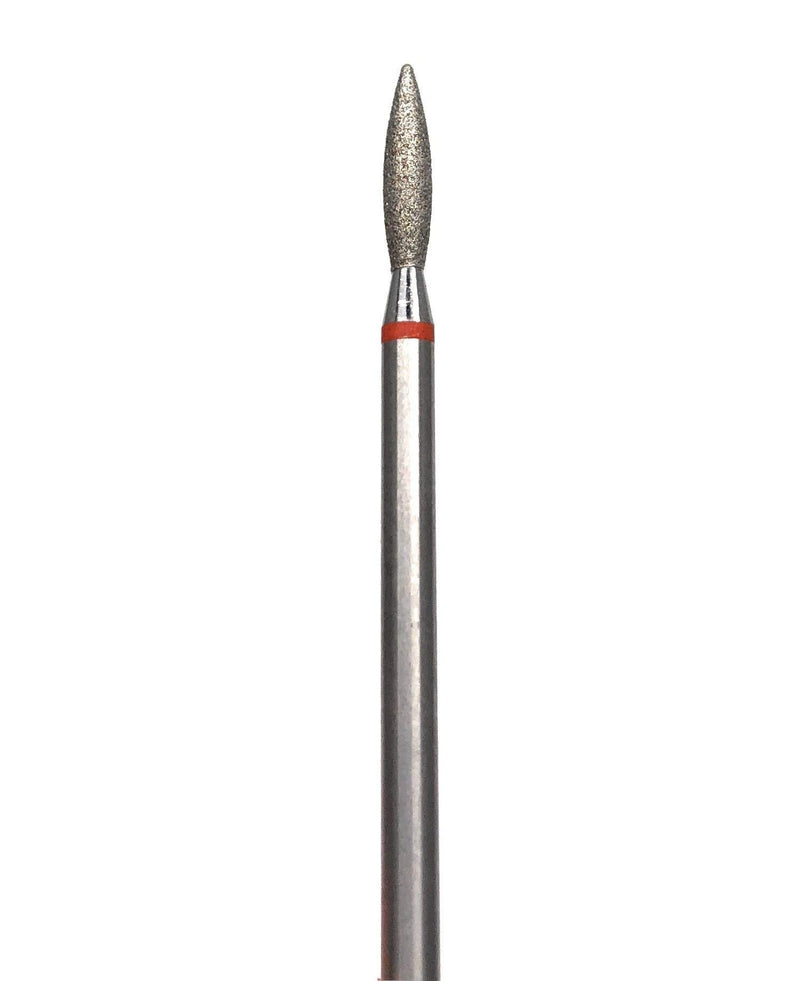 E-file nail drill bit for manicure and pedicure, Russian electric file bits, Diamond, flame (drop) with a rounded tip 023, soft grit, NON PAINFUL Efile bits for salon quality manicures and pedicures 2.3 - BeesActive Australia