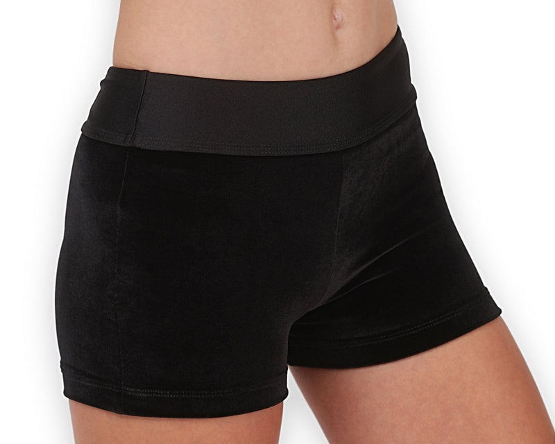 [AUSTRALIA] - Leap Gear Gymnastics and Dance Shorts for Girls - See Full Collection 4 | Child Small Velvet/Black/Easy Care 