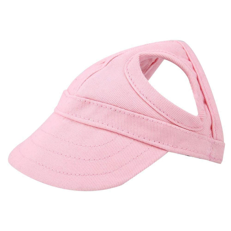 Fditt Pet Dog Cat Baseball Outdoor Cap Sunbonnet Adjustable Stripe Summer Travel Sport Hat (Pink L) - BeesActive Australia