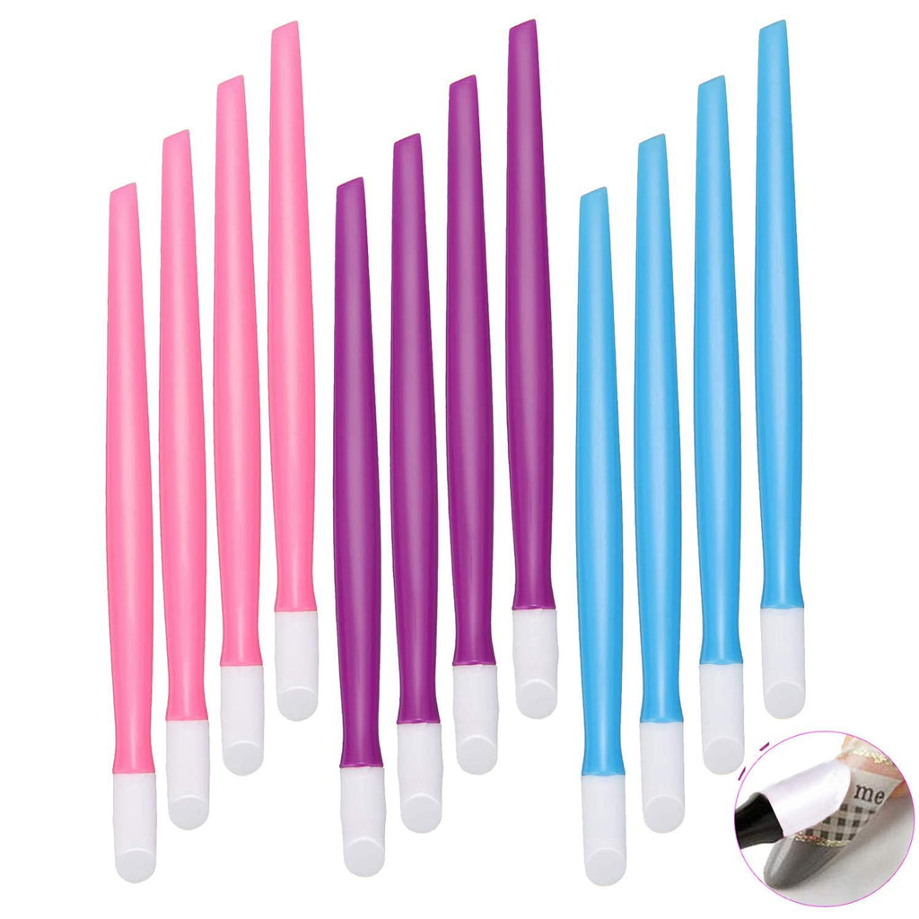 60 pieces Rubber Tipped Nail Cuticle Pusher, Plastic Handle Nail Cleaner, Colored Nail Art Tool - BeesActive Australia
