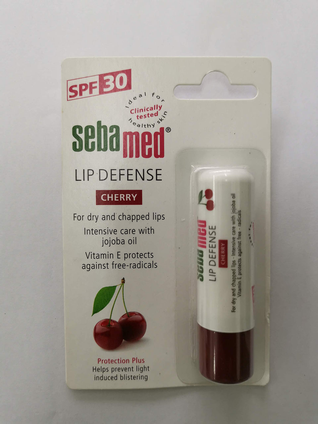 SEBAMED Lip Defense SPF30 Cherry 4.8g -Sebamed's SPF 30 Lip Balm, Works to Support & Protect The Natural Barrier Function of The Skin’s Acid Mantle Without preservatives - BeesActive Australia