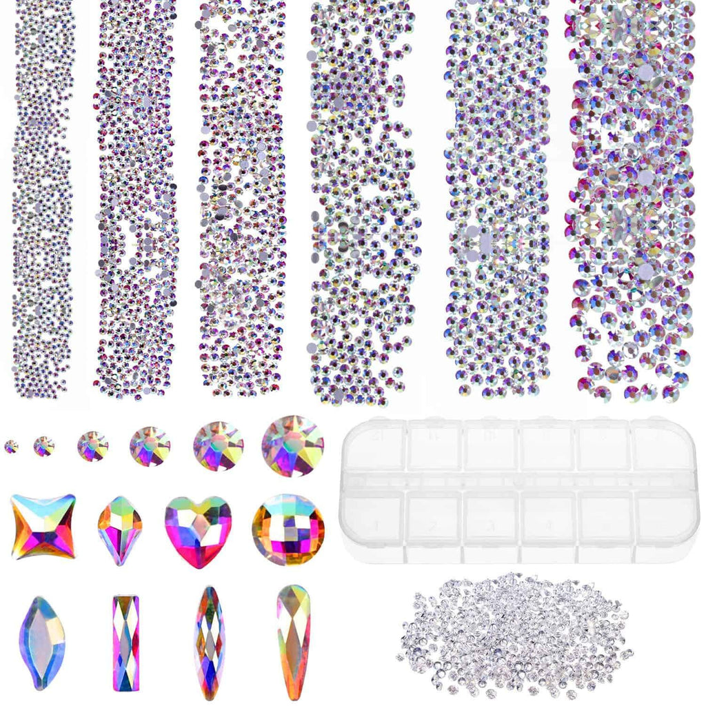 Rhinestones for Nails, Anezus 3268 Pcs Nail Rhinestones Crystals Rhinestones for Nails, Nail Art Supplies Nail Gems Jewels for Nails Decoration Makeup Clothes Shoes - BeesActive Australia