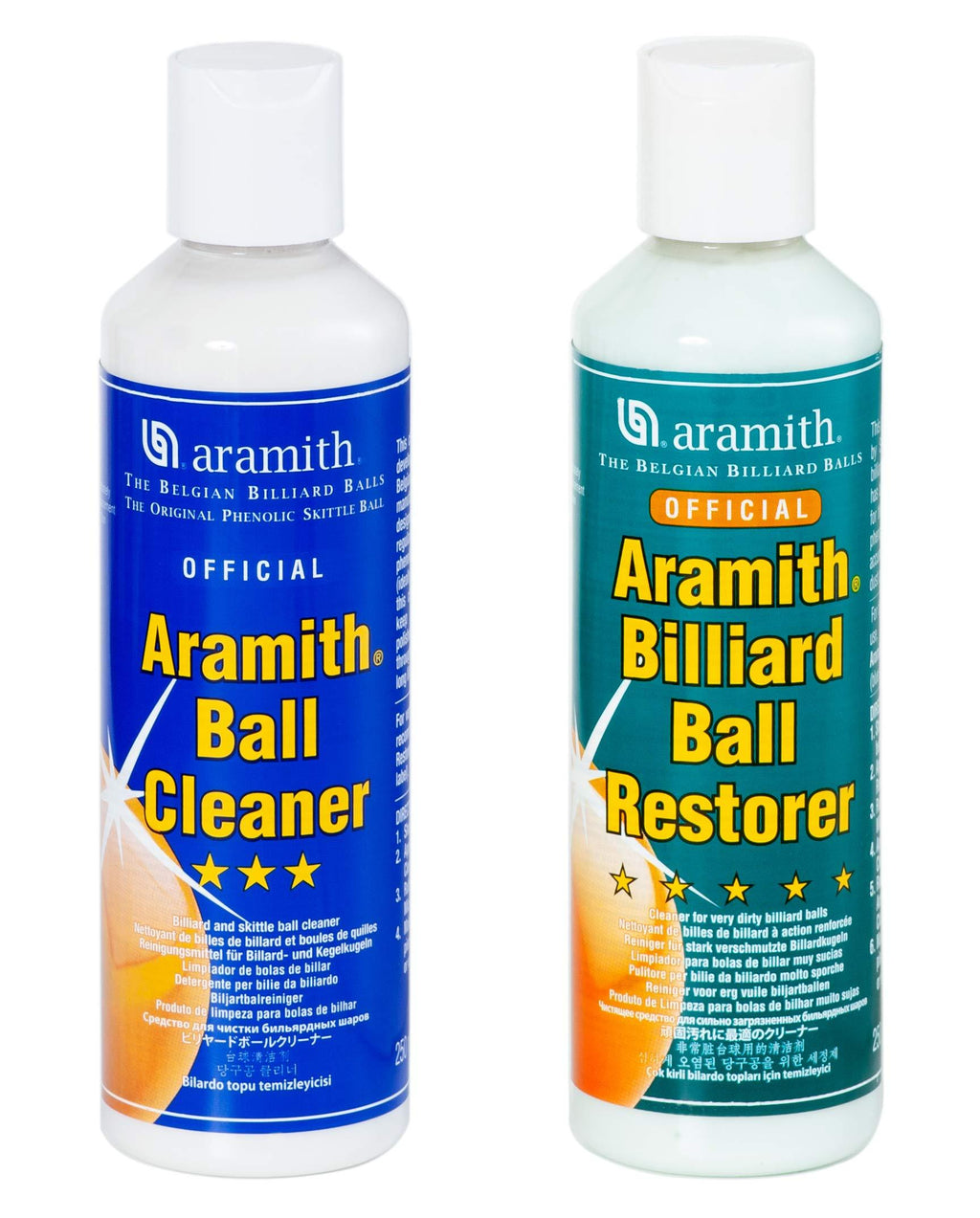 [AUSTRALIA] - Aramith Bundle of 2 Items Billiard Ball Cleaner & Aramith Billiard Ball Restorer 8.4 fl.oz. Bottles 