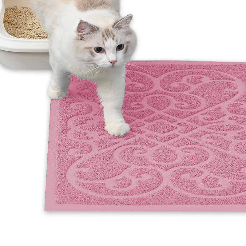 PetLike Cat Litter Mat, Thick Litter Trapping Mat, Durable Litter Box Mat Waterproof, Indoor Mat Washable Mats with Non-Slip Backing, Soft on Kitty Paws and Easy to Clean, Phthalate Free, 30x18 Light Pink - BeesActive Australia