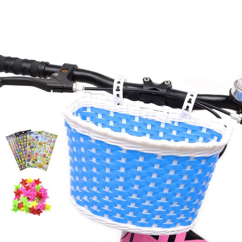 ANZOME Girl's Bike Basket, Front Handlebar Kid's Bicycle Basket for Kids Children Gift DIY Sets Blue - BeesActive Australia