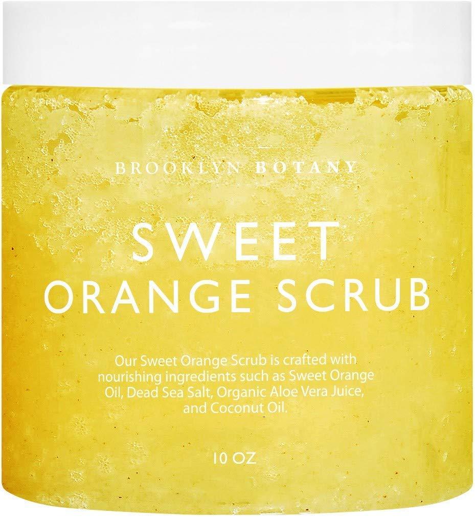 Brooklyn Botany 100% Natural Sweet Orange Body Scrub & Hand Scrub - Dual Action Exfoliator, Moisturizer For Great Skin- Made With Natural Orange Oil - Exfoliating Body Scrubs & Hand Scrubs - 10 oz 10 Ounce (Pack of 1) - BeesActive Australia