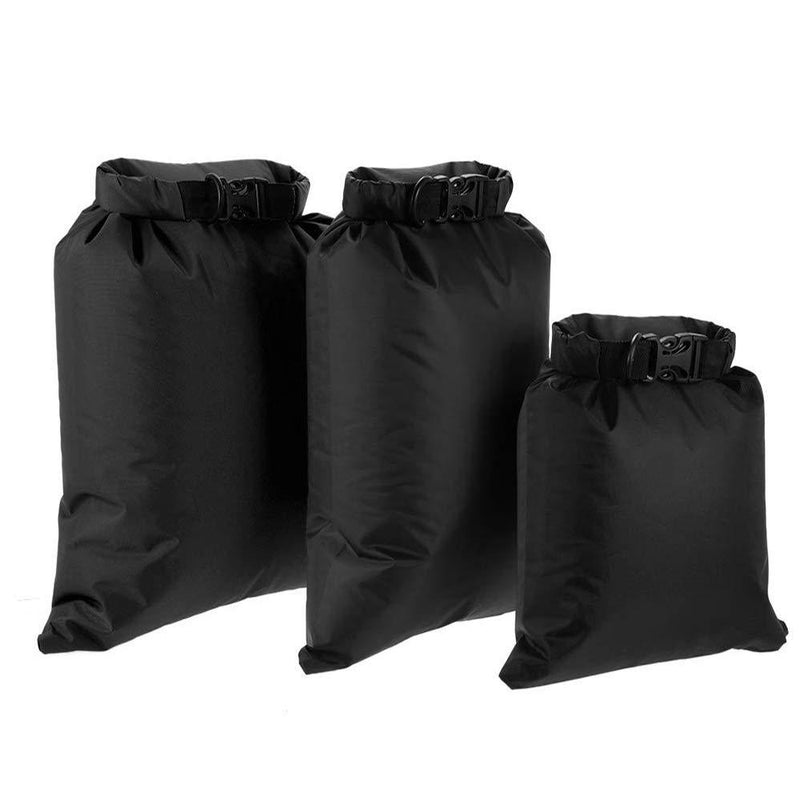 [AUSTRALIA] - Lixada Waterproof Dry Bags, 3/5 Pack Ultimate Dry Sack - 3L+5L+8L Lightweight, Roll Top Outdoor Dry Sacks for Kayaking Camping Hiking Traveling Boating Water Sports Black - 3pack 