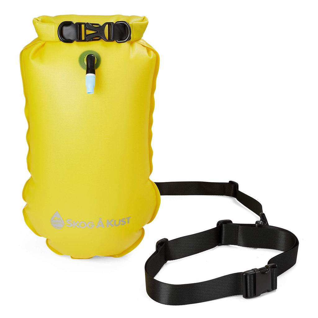 [AUSTRALIA] - Skog Å Kust SwimSak 2-in-1 Inflatable Floating Swim Buoy and Waterproof Dry Bag Yellow 1 Count (Pack of 1) 