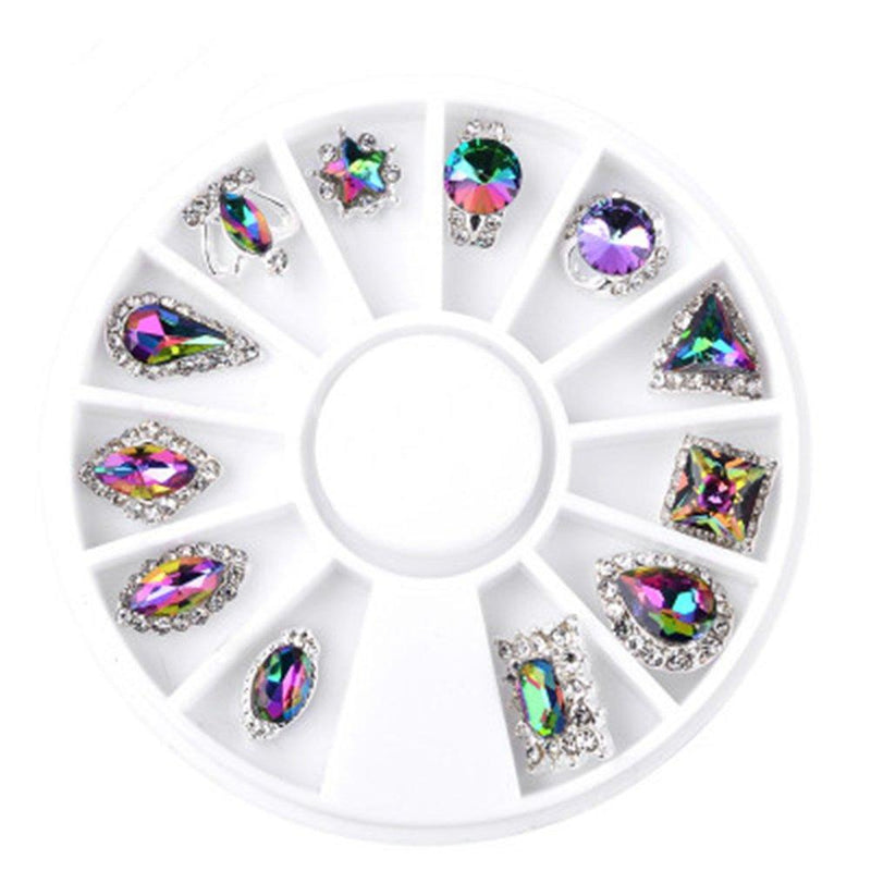 YesLady 3D Nail Art Flame Rhinestones Glitter Craft DIY Jewels Diamond Gems Decoration 24Pcs - BeesActive Australia