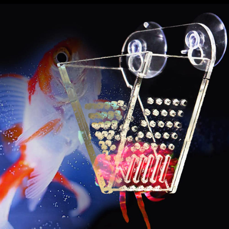 Pssopp Aquarium Cone Red Worm Feeder Fish Tank V-Shape Brine Shrimp Feeder Acrylic Fish Feeding Cup with Suction Cups and Tweezer - BeesActive Australia