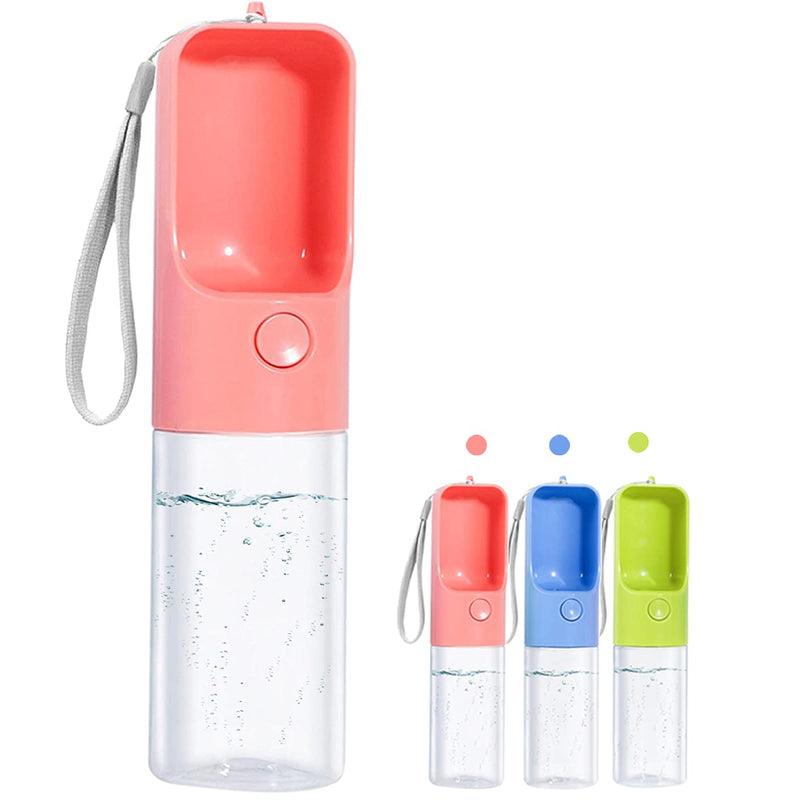 Sofunii Dog Water Bottle for Walking, Portable Pet Travel Water Drink Cup Mug Dish Bowl Dispenser, Made of Food-Grade Material Leak Proof & BPA Free - 15oz Capacity Pink - BeesActive Australia