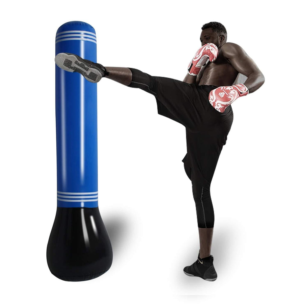 [AUSTRALIA] - SUNSHINEMALL Inflatable Punching Tower Bag Boxing Column Tumbler Sandbags Fitness/Training/Fun Activity, Boxing Target Bag for Children Teens Adult (Blue) 