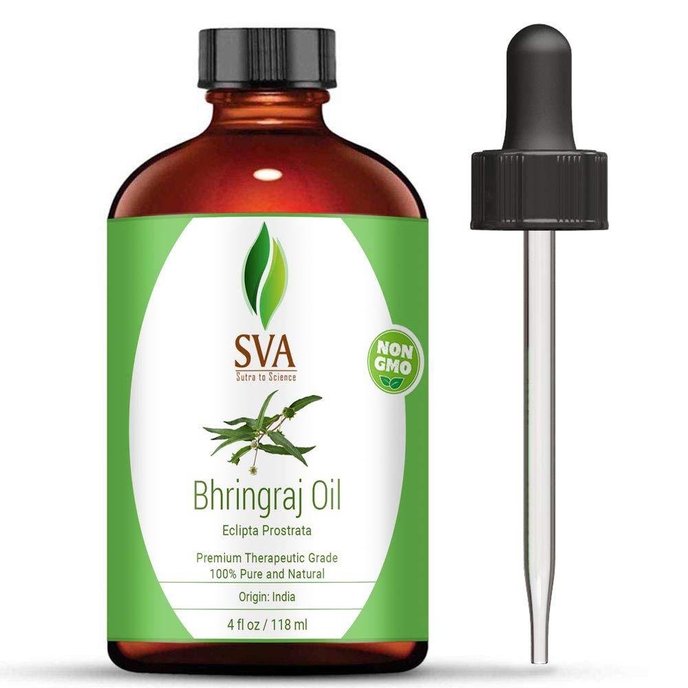 SVA Organics Bhringraj Oil (118 ml, 4 OZ)- GUARANTEED 100% Pure & Natural, Authentic and Premium Therapeutic Grade Oil - Best for Hair Nourishment, Hair Growth & Skin Care - BeesActive Australia