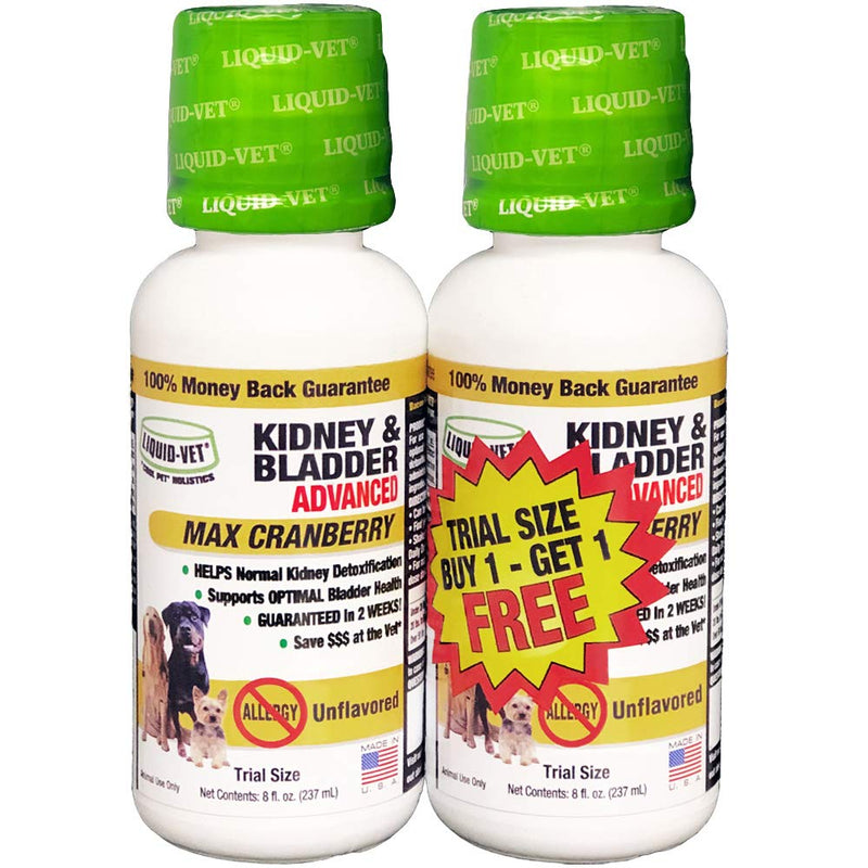 Liquid-Vet by COOL PET Holistics K9 Kidney & Bladder Advanced Formulas, Unflavored, 8 oz BOGO Trial Pack - BeesActive Australia