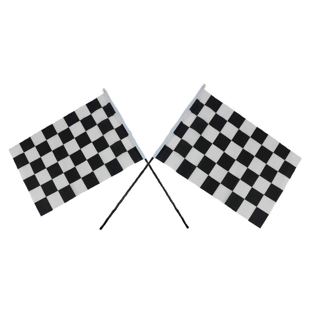 Two (2) Checkered Black & White Cloth Racing Flags - BeesActive Australia