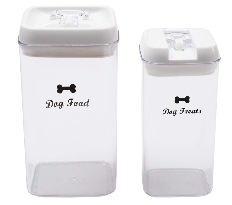 Dog Food and Treats Storage Container - Clear Plastic - Storage Canister Tins 2 Pack - BeesActive Australia