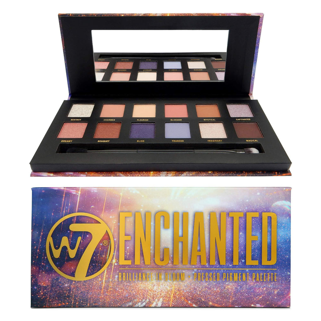 W7 | Enchanted Pressed Pigment Palette | 12 Super Soft and Blendable Shades in Matte, Shimmer and Duo-Chrome Finishes | Long Lasting and Easy to Use - BeesActive Australia