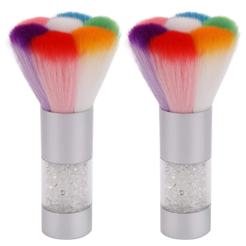 2 Pcs Nail Art Dust Brush Remover Nail Powder For Acrylic Gel UV Nail - BeesActive Australia