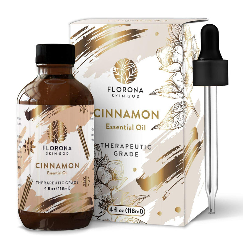 Cinnamon Essential Oil 4Oz Large Bottle with Gift Box - (100% Pure & Natural - UNDILUTED) Therapeutic Grade - Perfect for Aromatherapy, Relaxation, Skin Therapy & More! Cinnamon 4 Ounce - BeesActive Australia