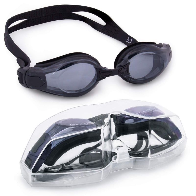 [AUSTRALIA] - Crystal-clear Swimming Goggles with Case | Increased Visibility, UV Protection, Anti-fog | Silicone, Watertight Goggles, Lightweight & Low Drag | Great for Training, Competition, Recreational Black 