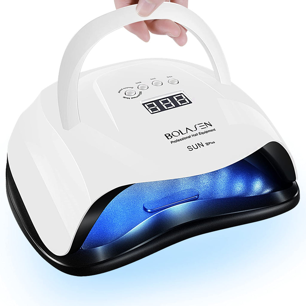 80W Nail Lamp, BOLASEN UV LED Nail Lamp with 42 Light Beads, Dual Light Source for Curing LED/UV Gel Polish, Upgraded Larger Space for Fingernail and Toenail, with 4 Timer/Sensor/Handle - SUNX Plus - BeesActive Australia