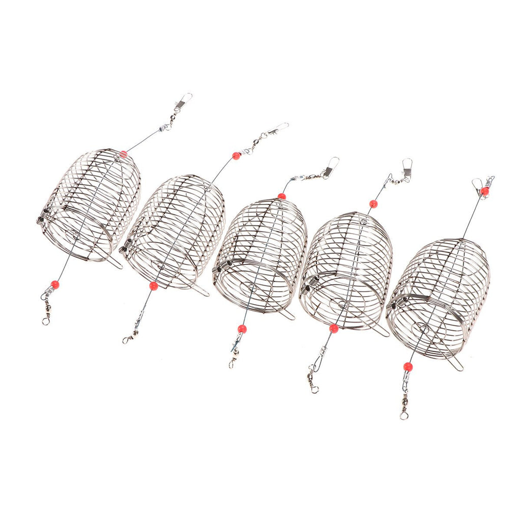 BESPORTBLE 6PCS Fishing Bait Cages Lure Cage Bait Stainless Steel Fishing Trap Basket Feeder Holder Fishing Tackle(Red) - BeesActive Australia