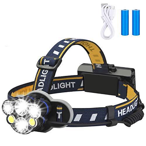 Rechargeable headlamp,Elmchee 6 LED 8 Modes 18650 USB Rechargeable Waterproof Flashlight Head Lights for Camping, Hiking, Outdoors - BeesActive Australia