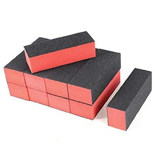 DNHCLL 10PCS Nail Art Care Buffer Buffing 4 Way Sanding Block Files Polish Block Nail Files Art Pedicure Manicure Tips for Professional Salon or Home Use(Red Black) - BeesActive Australia