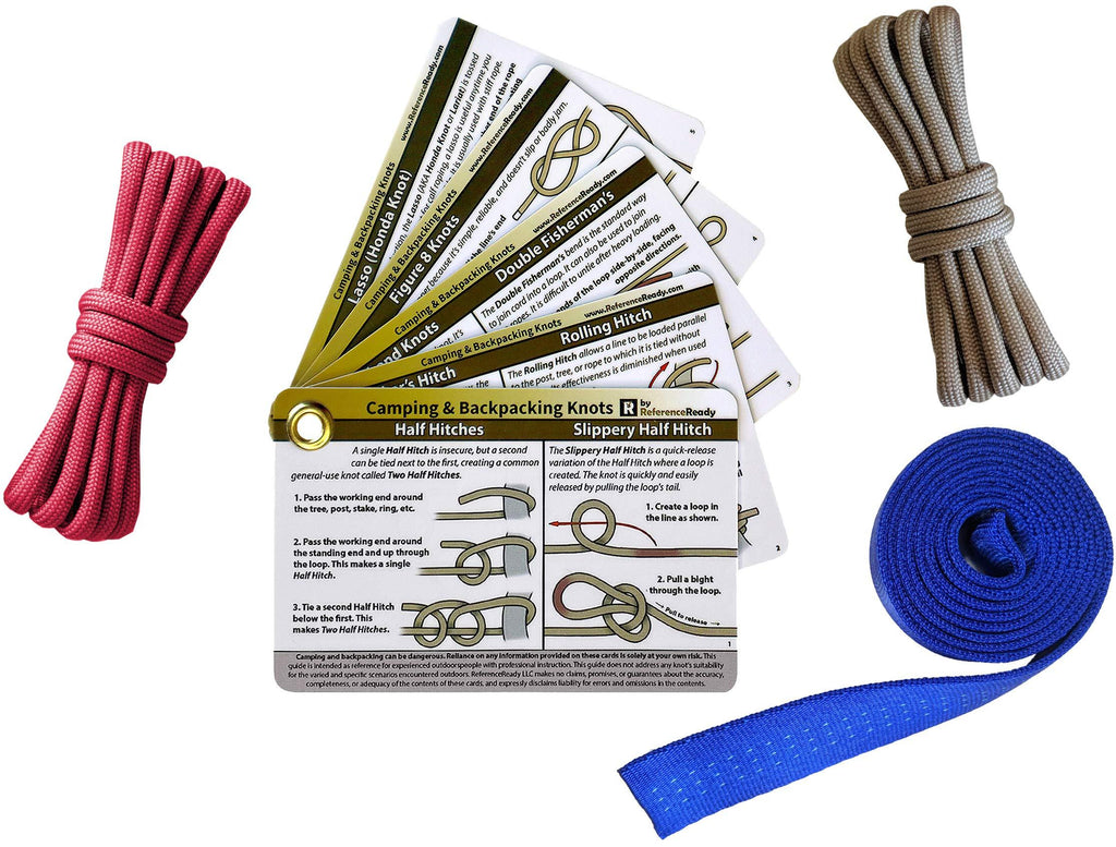 [AUSTRALIA] - Outdoors Knot Tying Practice Kit - Knot Cards, Webbing, and Color-Coded Cordage 