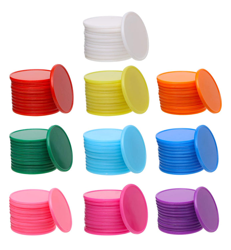 Shapenty 10 Colors Small Plastic Learning Counters Disks Chip Counting Discs Markers for Math Practice and Poker Chips Game Tokens, 32mm/1.26 Inch,120PCS - BeesActive Australia